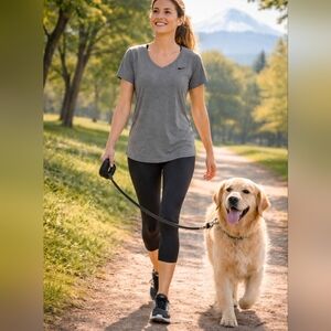 EUC Nike Pro Women's Gray V-Neck Top Size Large